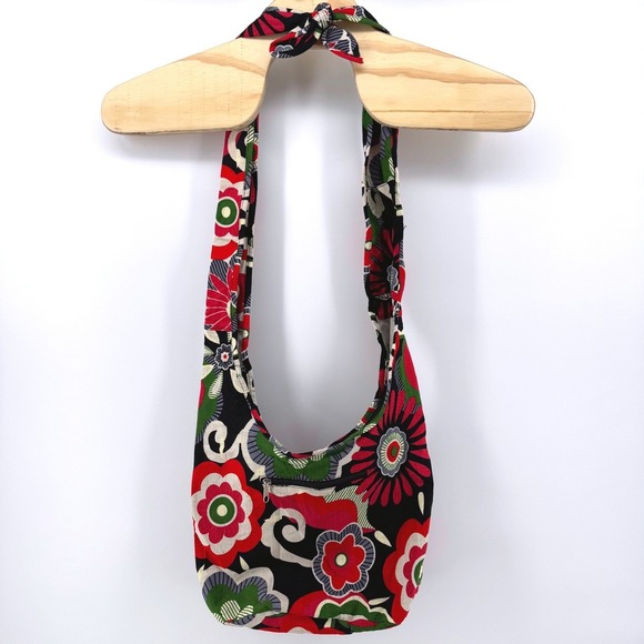 New Retro Floral Print Fabric Hobo Bag Shoulder Bag Large Canvas Bohemian Purse - Picture 4 of 8